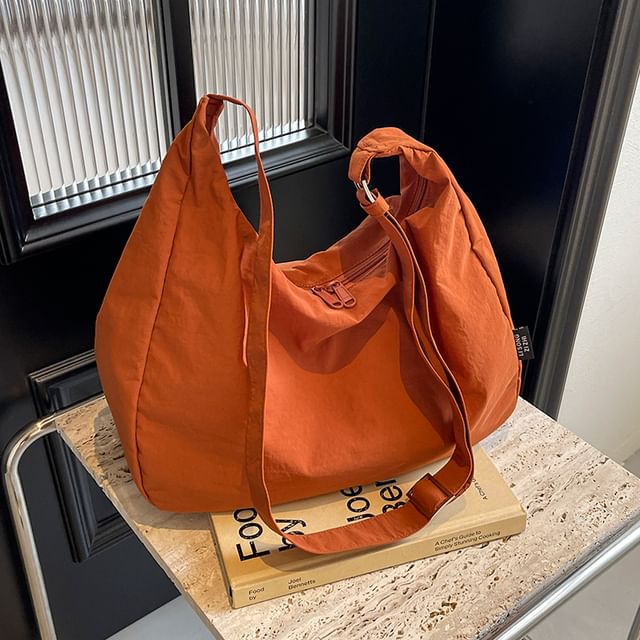 Skyglow-Plain Nylon Crossbody Bag