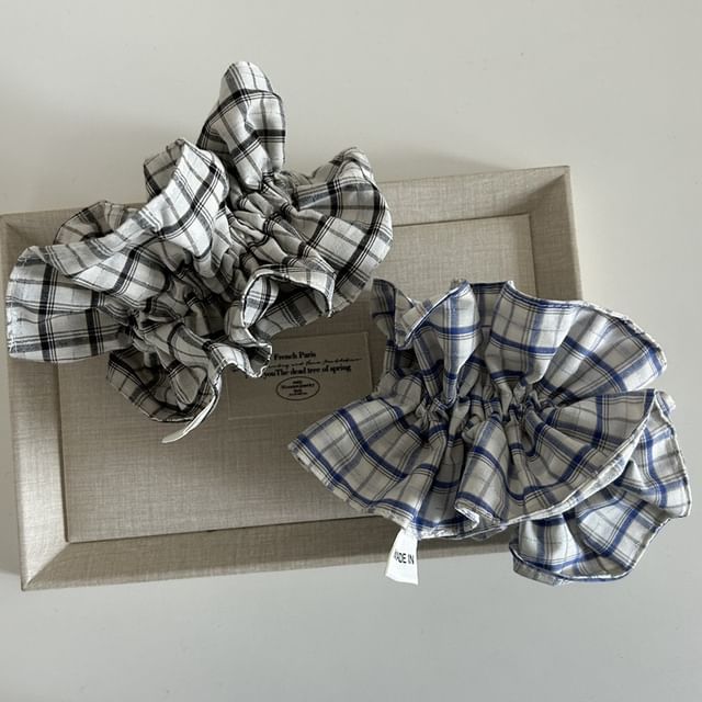 enthice-Plaid Scrunchie