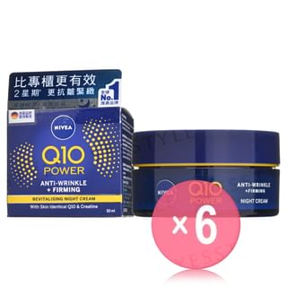 NIVEA - Q10 Power Anti-Wrinkle + Firming Revitalising Night Cream (x6) (Bulk Box)