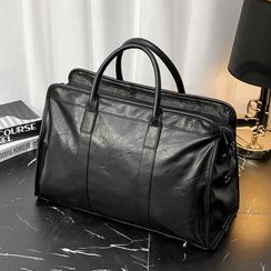 BagBuzz - Plain Faux Leather Carryall Bag BagBuzz - Plain Faux Leather Carryall Bag