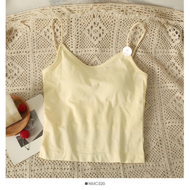 Lemongrass - Twisted Open-Back Cami Top with Pad