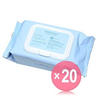 MISSHA - Super Aqua Ultra Hyalron Cleansing Water Wipes (x20) (Bulk Box)