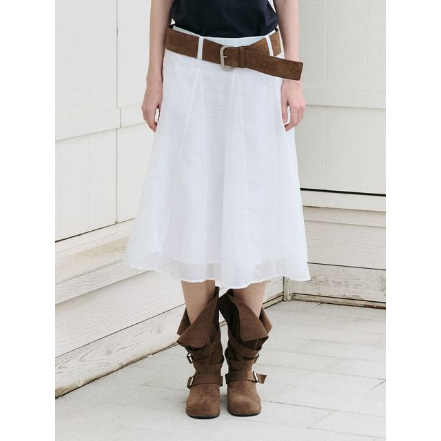 ROLAROLA ■ TUTU MIDI SKIRT rolarola - Godet Flare Midi Skirt (White) | YesStyle