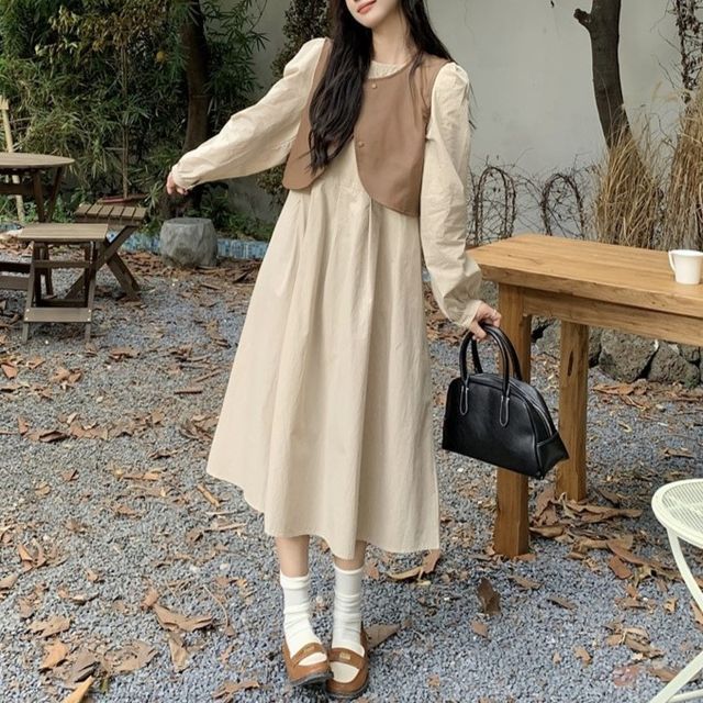 knee length dresses for ladies Cozy Earth Women's Brushed Bamboo Midi Dress, Black / L