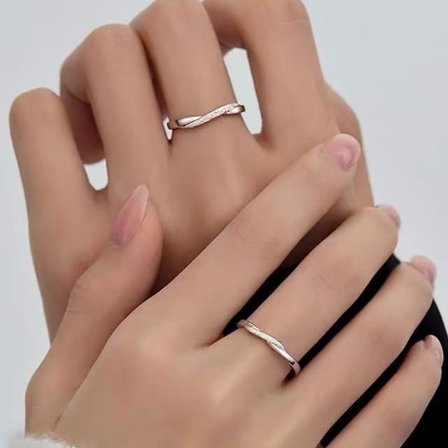 Parskletie-925 Sterling Silver Twist Ring Set