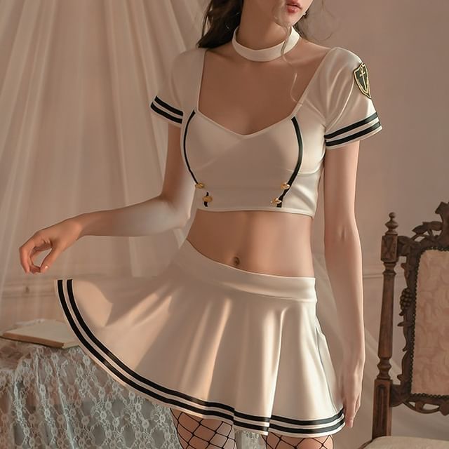 Candyiry-Uniform Lingerie Costume Set