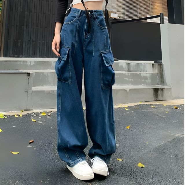 Hot Sale Cargo Pants Baggy Jean Women Fashion Streetwear Pockets