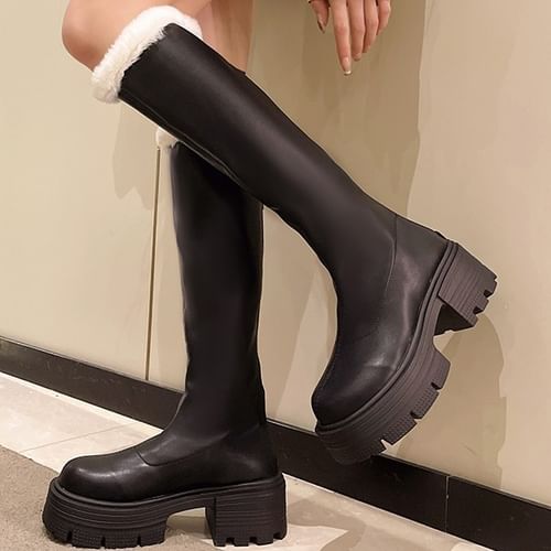 Tall chunky store heel boots