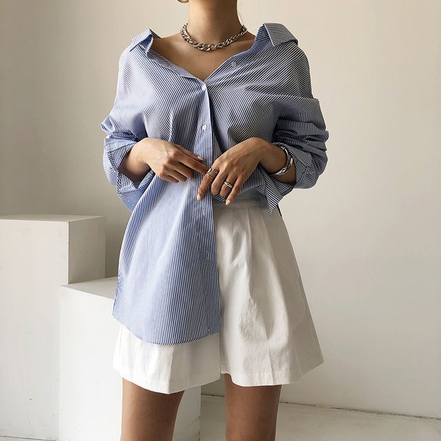 Everose-Long-Sleeve Loose Fit Shirt