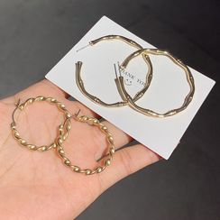 Gold Beam - 扭擰合金圈環耳環 Gold Beam - 扭擰合金圈環耳環
