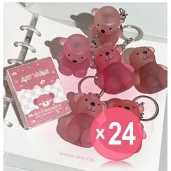 Art Value - Cute Bear Keychain Velvet Lip Mud - 6 Colors (x24) (Bulk Box)