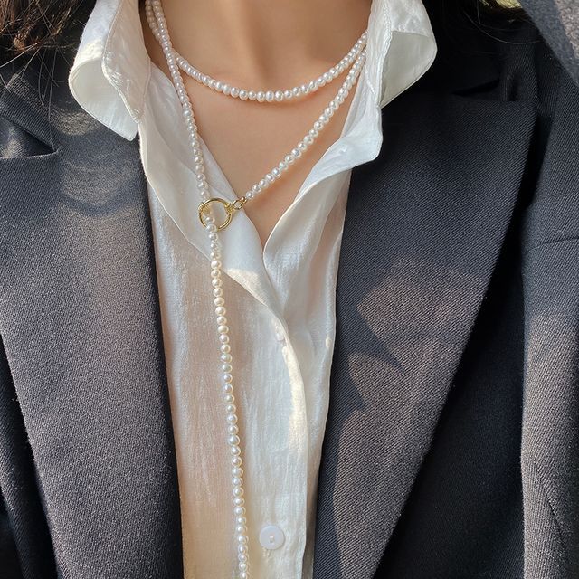 Sugar Lump - Genuine Pearl Choker Necklace