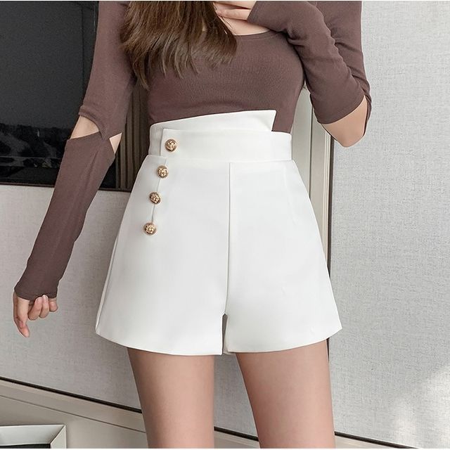 Everose-High Waist Asymmetrical Wrap Skort