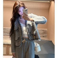 メルトザレディ gripping clopped tweed jacket 人気アイテム www