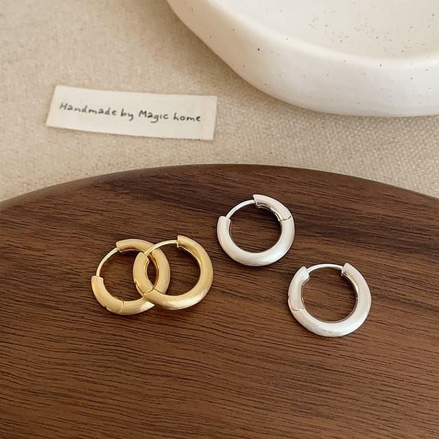 Panda Dama-Brushed Alloy Hoop Earring