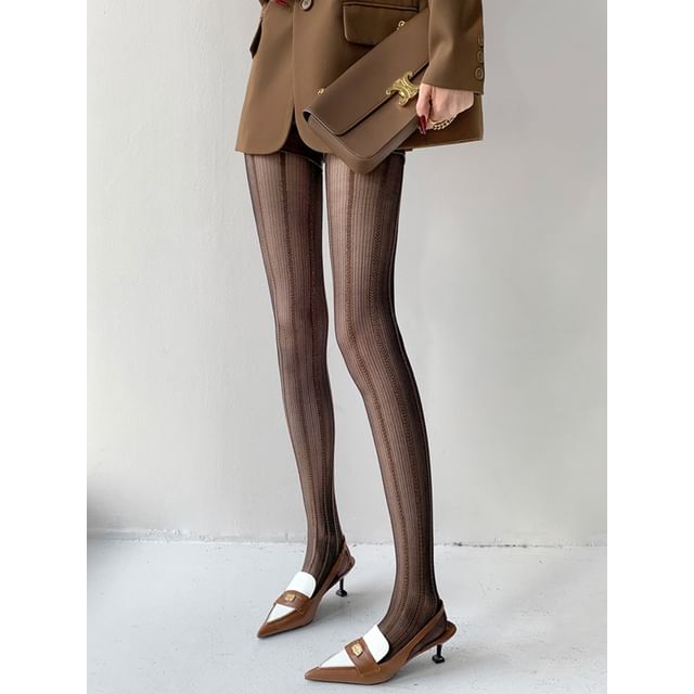 Shira-Striped Sheer Tights