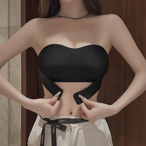 SESH - Strapless Front Closure Wireless Bra with 3 pairs removable bra pads