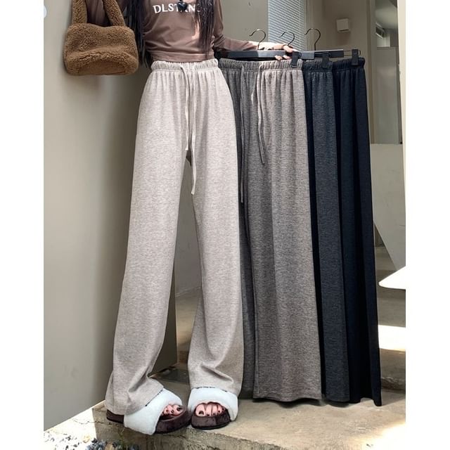 Moon City-Drawstring Waist Wide Leg Pants