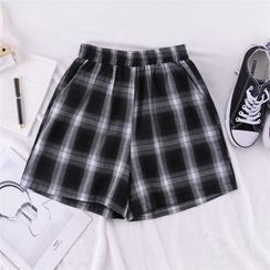 DiBi - Plaid Wide-Leg Shorts DiBi - Plaid Wide-Leg Shorts