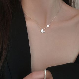 KOKANA Silver Butterfly Necklace 