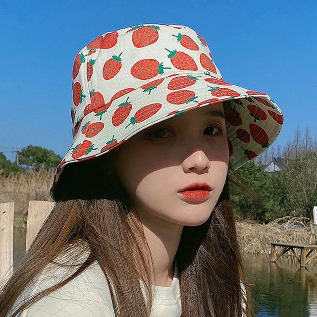 Flamdance-Strawberry Print Bucket Hat