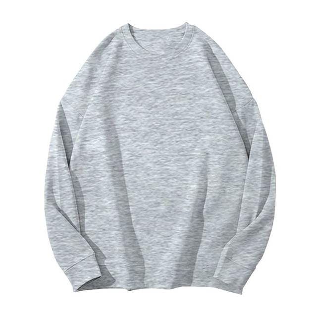 CRIBI-Crew Neck Plain Oversized Sweatshirt