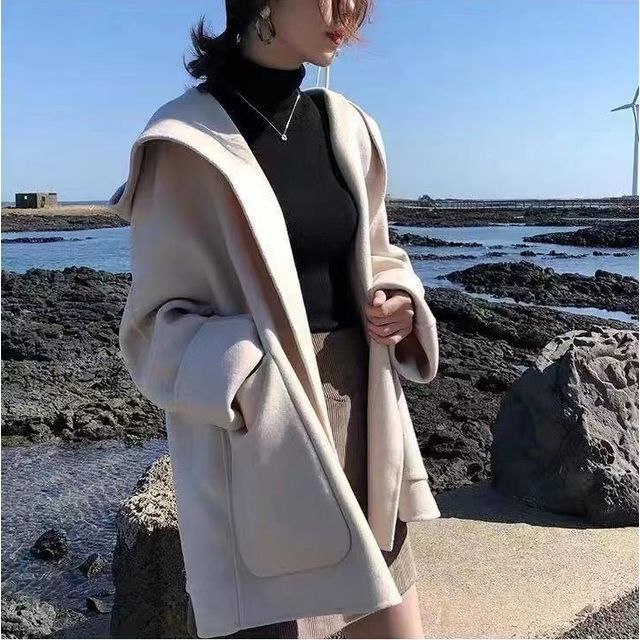Everose-Plain Hooded Jacket
