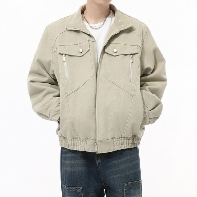 FAERIS-Plain Pocket Detail Zip Jacket