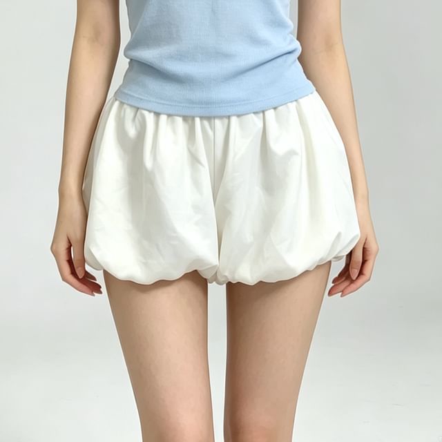 NENE-F - Plain Puffy Shorts