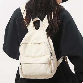Milha-Plain Canvas Backpack