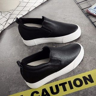 Solejoy-Zapatillas tipo slip-on con Plataforma y Tacón Oculto