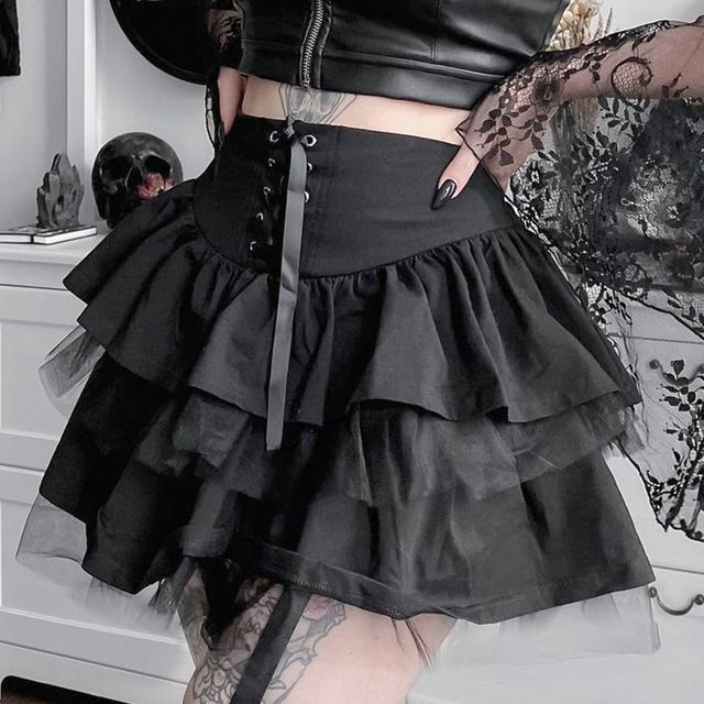 Sosana - Tie-Detail Ruffled Mini Skirt | YesStyle