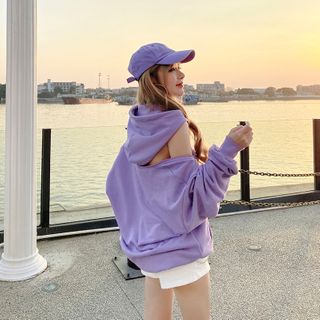 Cut out shop shoulder hoodie