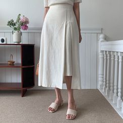 MERONGSHOP - Pleated Cutout Long Skirt MERONGSHOP - Pleated Cutout Long Skirt