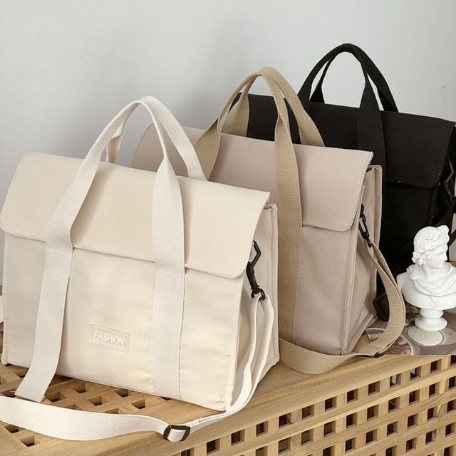 Basaran-Plain Label Flap Crossbody Bag