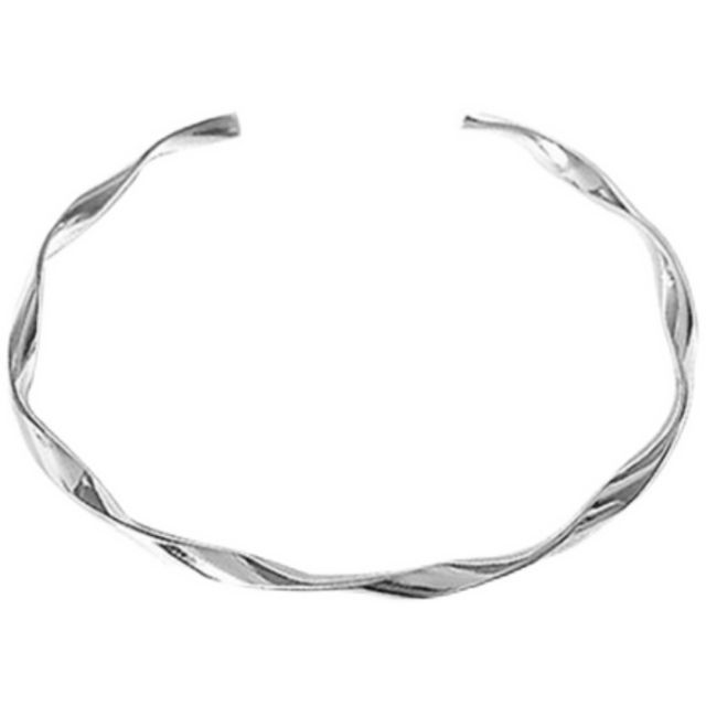 Dashiro-Twisted Sterling Silver Open Bangle