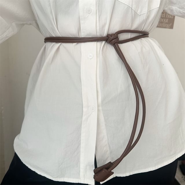 Rofuka-Faux Leather String Belt
