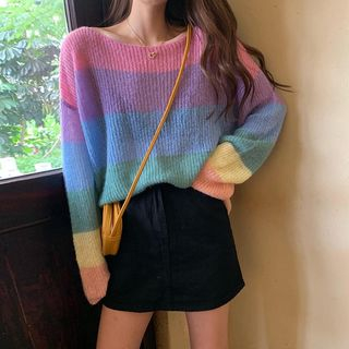 Astarte - Rainbow Blocker Sweater | YesStyle