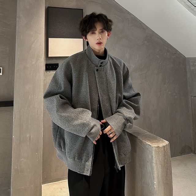 ravewider-Stand Collar Zip Jacket