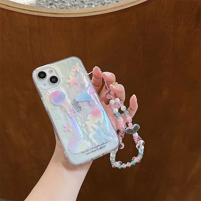 Jellyfish Dolphin Transparent Phone Case - iPhone 14 Pro Max / 14 Pro / 14  / 13 Pro Max / 13 Pro / 13 / 12 Pro Max / 12 Pro / 12 / 11