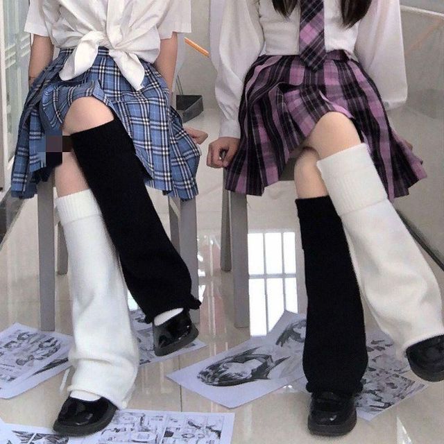 Lexama-Two Tone Plain Shirred Leg Warmer