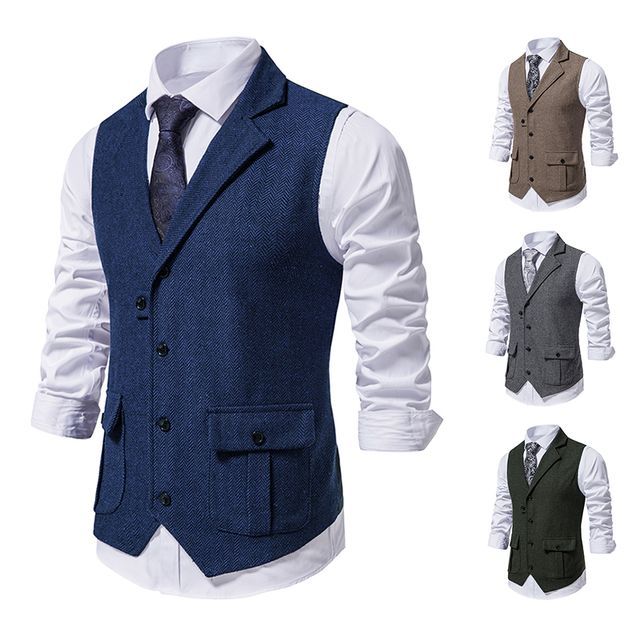 Fireon-Pocket Detail Single-Breasted Vest