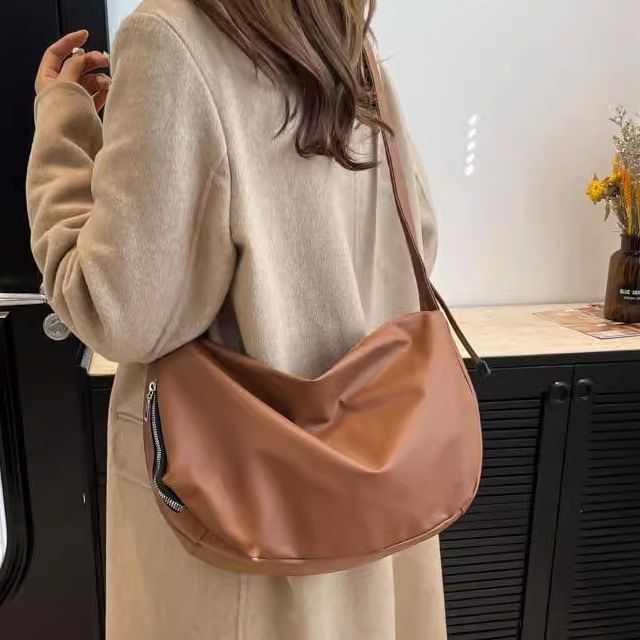 Indenis-Zip Faux Leather Crossbody Bag