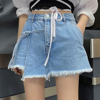 denim balloon skirt