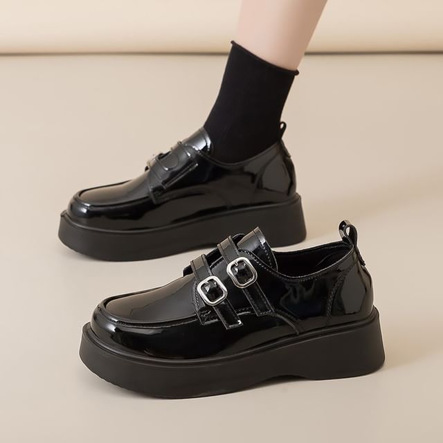 Tanzanite-Double-Strap Platform Loafers
