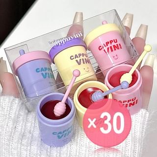 Cappuvini - Set of 3: Moisturizing Milk Tea Cup Lip Gloss (x30) (Bulk Box)