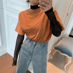 BBChic - Mesh Long-Sleeve Turtleneck Top BBChic - Mesh Long-Sleeve Turtleneck Top