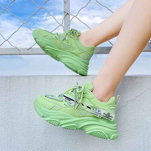 Sleeko Platform Chunky Lettering Lace Up Mesh Sneakers Yesstyle 8797