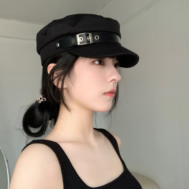 4-4 STUDIO-Plain Buckled Cap