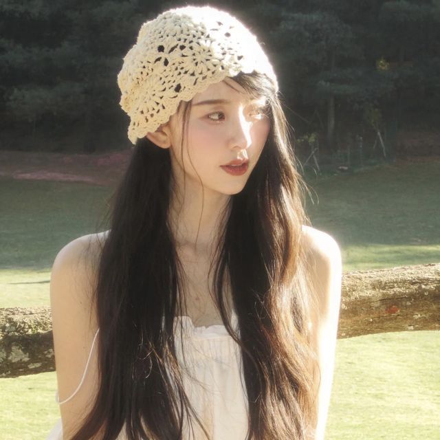 Anavanda-Plain Crochet Knit Beanie